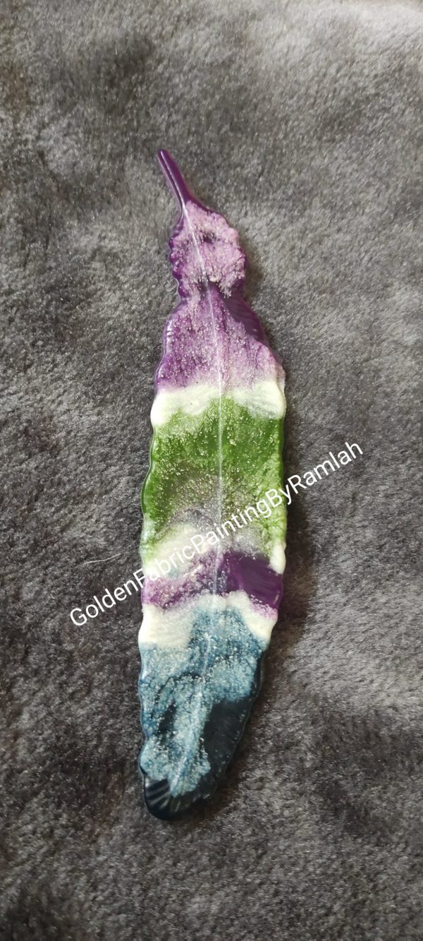 Resin / Fluid Art Customizable / Colorful / Washable Feather Style Book Marks