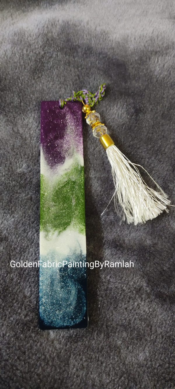 Resin / Fluid Art Customizable / Colorful / Washable Rectangular Style Book Marks