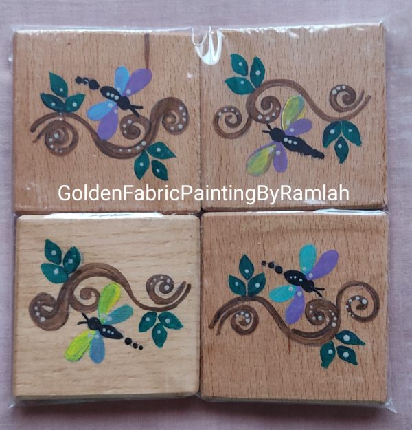 Hand Painted Customizable / Colorful Wooden Tea Coasters