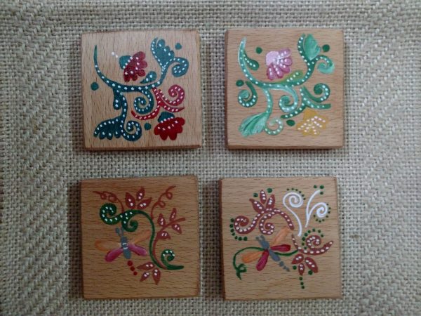 Hand Painted / Customizable / Colorful Wooden Magnets