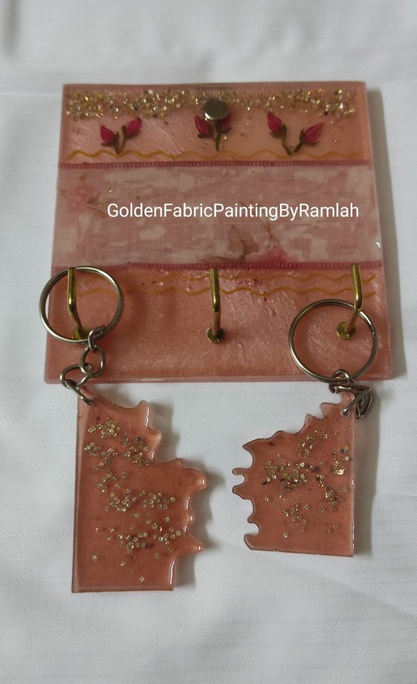 Resin / Fluid Art Waterproof / Customizable / Colorful Key Holder with Keychains