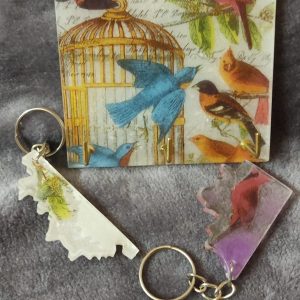 Resin / Fluid Art Waterproof / Customizable / Colorful Key Holder with Keychains