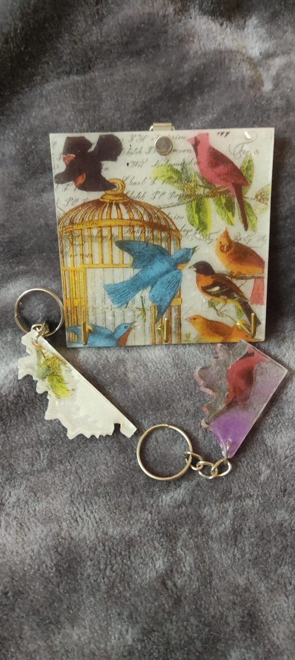 Resin / Fluid Art Waterproof / Customizable / Colorful Key Holder with Keychains