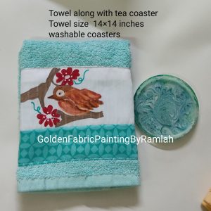 Hnd Towels With Round Style Based Coasters