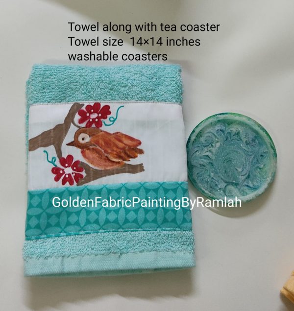 Hnd Towels With Round Style Based Coasters