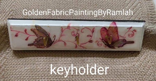 Wooden Fluid Art Based Rectangular Keyholders